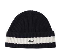 Czapka zimowa Lacoste Ribbed Wool Beanie - Schwarz