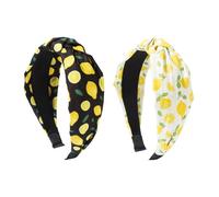CZMZHFC 2 Stück Zitronen-Stirnbänder, Knoten-Stirnband für Damen, rutschfestes Obst-Haar-Accessoire, perfekte Lehrer-Stirnbänder