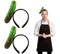 CZMZHFC Gurken-Stirnbänder, niedliches Haarband in Lebensmittelform, für Damen, lustiger Gemüse-Haarreif zum Waschen des Gesichts, grünes lustiges Stirnband, Zubehör für Halloween, Maskerade, Cosplay