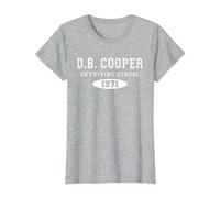D. B. Cooper T-Shirt, Damen, Grau Meliert, L
