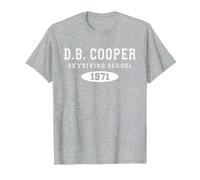 D. B. Cooper T-Shirt, Herren, Grau Meliert, XL