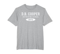 D. B. Cooper T-Shirt, Herren Große Größen, Grau Meliert, 4X Tall