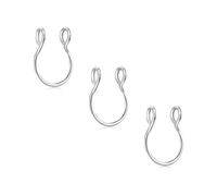 D.Bella 3Pcs Fake Nose Rings 20G 8mm Chirurgenstahl Silber Faux Lip Septum Nose Rings Hoop Set Clip On Piercing Körperschmuck für Frauen Männer