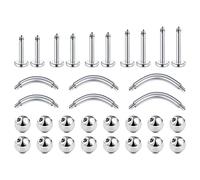 D.Bella Piercingstäbchen-Set für Tragus, Knorpel, Helix, Ohrstecker, Zunge, Brustwarze, Barbells, Ersatzkugeln, kurze Labret-Lippenringe, 4-20 mm, Medusa, Conch, Piercing-Schmuck, Edelstahl