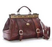 D&D - Arzttasche Old West aus echtem Leder - Made in Italy, braun, 34 x 15 x H 22