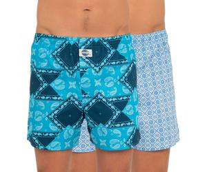 D.E.A.L International 2-er Set Boxershorts Blau mit Paisley