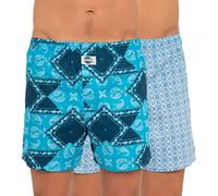 D.E.A.L International 2-er Set Boxershorts Blau mit Paisley Größe S