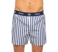D.E.A.L International Boxershorts Logobund Blau Weiß gestreift