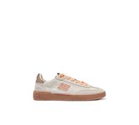 D. Franklin Damen-Sneakers Modell Rebel Mesh in Offweiß mit orangefarbenen Details - Damen-Elegantschuhe - Legere Mode - Größe (38)