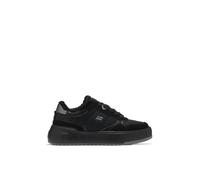 D.Franklin Damen Sport Sneakers Court Fleece Voll Schwarz - Damen Halbschuhe - Freizeitmode - Größe (40) - Modell Court
