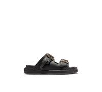 D. Franklin Offene Damen-Sandalen mit verstellbarer Schnalle, Modell Vibe in Schwarz - Bequeme flache sportliche Sandalen für den Sommer - Größe (39) - Modell Buckle