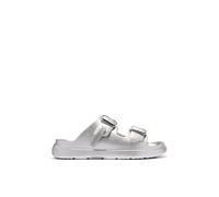 D. Franklin Offene Damensandalen mit verstellbarer Schnalle Vibe Silber - Bequeme flache sportliche Sandalen für den Sommer - Größe (37) - Modell Buckle