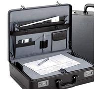 D & N Aktenkoffer von D&N-Lederwaren - extra breit - Schreibplatte - 46x33x12/14cm - Dehnfalte - shwarz