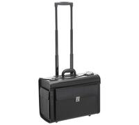 D&N Business & Travel Pilotenkoffer mit 2 Rollen PU 48 cm Vortasche schwarz