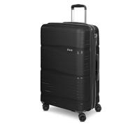 d&n Travel Line 4300-Plus 4 Rollen Trolley L 76 cm mit Dehnfalte black (TAS014374) schwarz
