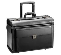 D&N Business & Travel Pilotenkoffer mit 2 Rollen PU 48 cm Vortasche schwarz