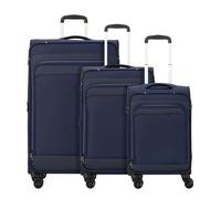 d&n Travel Line 9504 4 Rollen Kofferset 3-teilig mit Dehnfalte blau