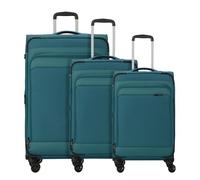 d&n Travel Line 9504 4 Rollen Kofferset 3-teilig mit Dehnfalte grün