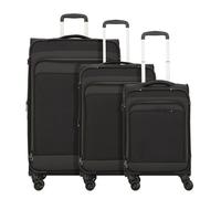 d&n Travel Line 9504 4 Rollen Kofferset 3-teilig mit Dehnfalte schwarz