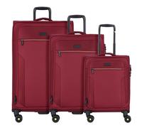 d&n Travel Line 9704 4 Rollen Kofferset 3-teilig mit Dehnfalte rot