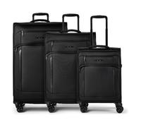 d&n Travel Line 9804 4 Rollen Kofferset 3-teilig mit Dehnfalte schwarz