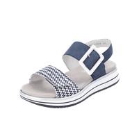 Keilsandalette REMONTE "ELLE-Collection", Damen, Gr. 42, blau (dunkelblau, weiß), Lederimitat, Textil, casual, Schuhe, Sommerschuh, Sandale, Komfortschuh mit praktischen Klettverschlüssen (96052210-42