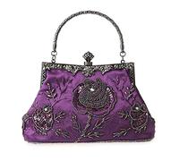 DA BODAN MMYOMI Vintage Floral Perlen Strass Stickerei Clutch Pailletten Hochzeit Abschlussball Tasche Braut Damen Crossbody Abend Handtasche
