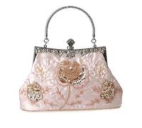 DA BODAN MMYOMI Vintage Floral Perlen Strass Stickerei Clutch Pailletten Hochzeit Abschlussball Tasche Braut Damen Crossbody Abend Handtasche