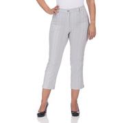 7/8-Hose KJBRAND "BEA 7/8", Damen, Gr. 42, N-Gr, silber (silberfarben), Web, Obermaterial: 47% Baumwolle, 45% Polyester, 6% Viskose, 2% Elasthan, casual, figurumspielend 7/8-Länge, Hosen, bügelfrei (4
