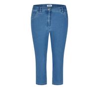 7/8-Hose KJBRAND "Betty", Damen, Gr. 52, N-Gr, blau (denim bleached), Denim/Jeans, Obermaterial: 71% Baumwolle, 25% Polyester, 4% Elasthan, unifarben, regular fit 7/8-Länge, Hosen 7/8-Hose, in großen 