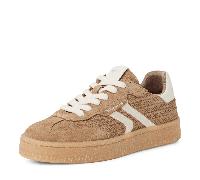 Tamaris Damen Sneaker Low Leder, beige, 39 EU