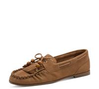 Tamaris Damen Moccassin flach Leder, braun, 38 EU