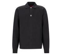 Sweatshirt HUGO "Dabins", Herren, Gr. M, schwarz (schwarz001), Interlock, Obermaterial: 62% Baumwolle, 33% Polyester, 5% Elasthan, unifarben, oversize normal, Rundhals, Bündchen, Sweatshirts Sweatshir