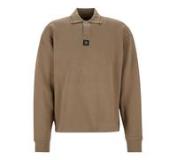 HUGO Sweatshirt aus strukturiertem Baumwoll-Mix mit Polokragen - Style Dabins, 50563051 Beige XXL