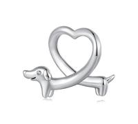 Dackel Charms Anhänger für Pandora Armbänder,925 Sterling Silber Hund Charm Perle,Schmuck Geschenk