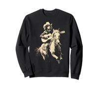 Dackel Cowboy spielt Gitarre Rustikal Western Wiener Hund Sweatshirt