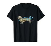 Dackel, Dackel mit Herz, Elke Design, Hund Preisgünstiges Grafik-T-Shirt, Herren, Schwarz, XL