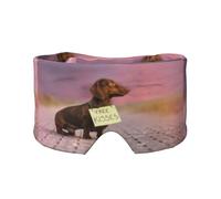 Dackel Hunde Mit Brett Hunde Brauner Dackel, Vollständige Augenabdeckungen, lichtblockierende Augenmaske, Schlafaugen- und Ohrenschützer