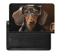 Dackel-Reisepasshülle, sichere Reisebrieftasche, PU-Leder, Kreditkarten, Reisepass, Organizer, Tasche für Damen und Herren, weiß, Einheitsgröße, modern, weiß, Einheitsgröße, Modern