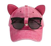 DACONGMING Baseballkappe für Herren Damen Schirmmütze mit Sonnenbrille Niedlich Visor Cap Mode Frauen Einheitsgröße Unisex Sonnencap mit Zwei Ohren (One Size)