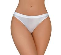DACONGMING Damen seidig glänzende Slips mit niedriger Taille, transparente, sexy Unterwäsche Unterwäsche (White, XXL)