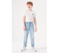 Dad-Jeans GARCIA "Dalino", Kinder, Gr. 134, N-Gr, blau (bleached), Denim/Jeans, Obermaterial: 99% Baumwolle, 1% Elasthan, unifarben, lang, Jeans Dad-Jeans, for Boys, mit Destroyed Effekten (55542403-1