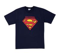 Dad Power T-Shirt für Herren - Superman Logo Vater Shirt Rundhalsausschnitt Oberteil Blau (M)