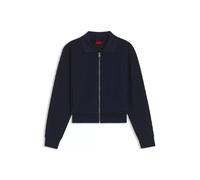 HUGO Sweatjacke mit Reißverschluss und Stack-Logo am Zipper - Style Dadrid, 50563134 Dunkelblau L
