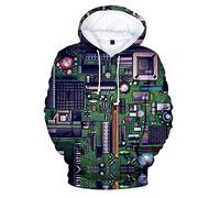 DaDuo Kapuzenpullover Herren Oversize 3D Leiterplatte Drucken Sweatshirt Herren Frühling Klassisch Komfortabel Hoodie Herren Schick Mode Pullover Herren WI-0910 XL