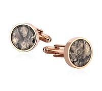 Daesar 2 PCS/1 Paar Rosegold Manschettenknöpfe Hemd Rund Zirkonia Herren Hochzeit Manschettenknöpfe Edelstahl