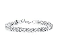 Daesar Armbänder Edelstahl Herren 19.5/22CM, Armband Charms 6MM Francokette Gliederarmband Hip Hop Armbänder Partner für Männer Jugend Silber/Schwarz/Gold/Antik Silber