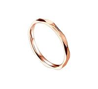 Daesar Edelstahl Ringe Silber, Damen Ring Personalisiert Schmal 2MM Bandring Partnerringe Freundschaftsringe für Frauen