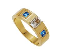 Daesar Eheringe 375er Gold, Damen Ringe mit Moissanit und Topas Bandring Ringe Verlobung und Hochzeit Trauringe Nickelfrei Größe 53 (16.9)