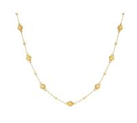 Daesar Halskette 375 Gold Damen, Collier Kette 45CM mit Beads Halskette Gold Wasserfest